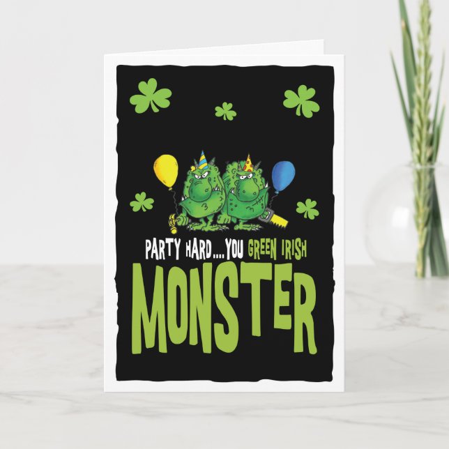 Carte Saint Patrick's day Monster (Devant)