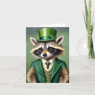 Carte Saint Patrick's Day Raccoon