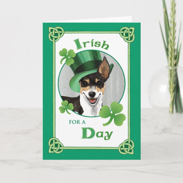 Carte Saint Patrick's Day Rat Terrier (Devant)