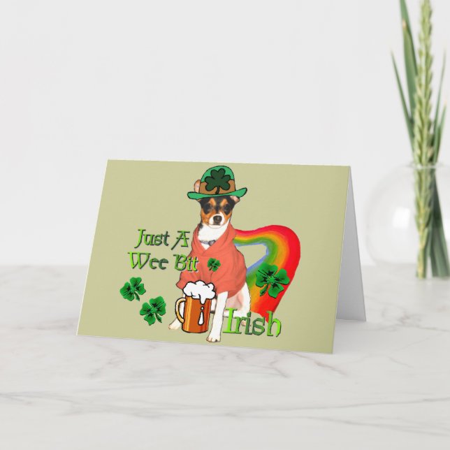 Carte Saint Patrick's Day Rat Terrier (Devant)