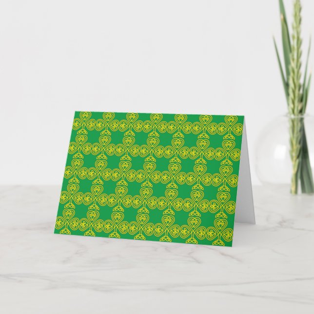 Carte Saint Patrick's Day Shamrock d'or (Devant)