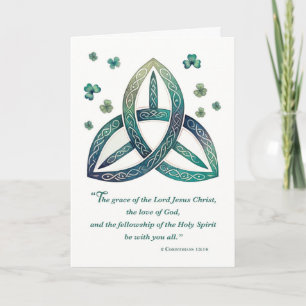 Carte Saint Patrick's Religious Blessings Celtic Triquet