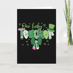 Carte Saint Pattys St Patrick Day Shamrock Une Thé Lucky