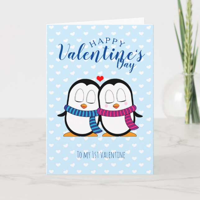 Carte Saint-Pingouin Saint-Valentin (2) (Devant)