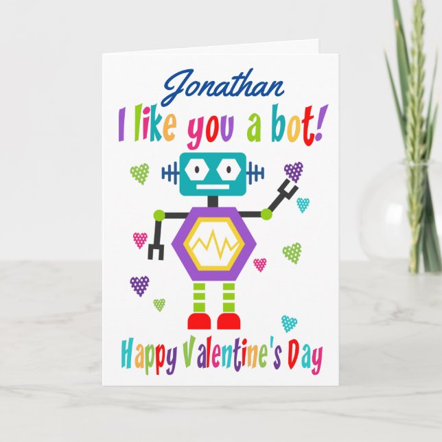 Carte Saint Robot Saint Valentin (Devant)