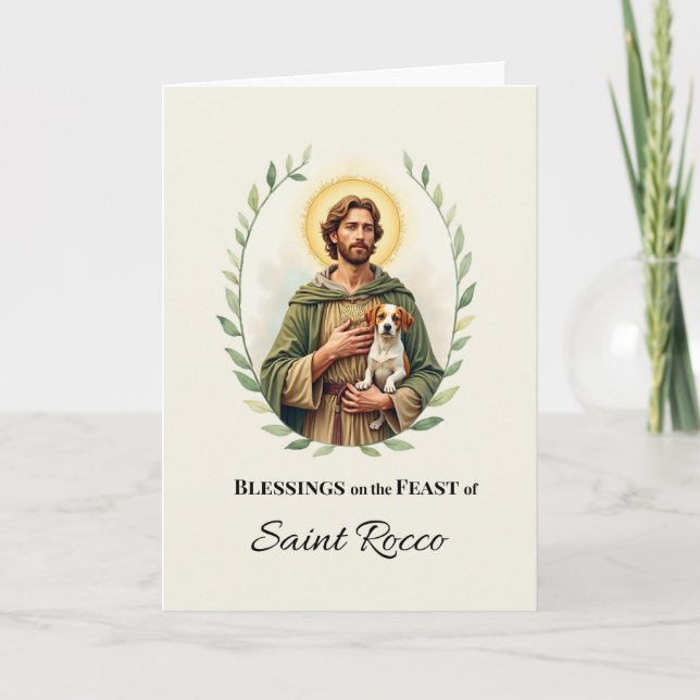Carte Saint Rocco Fête Bénédiction de jour Aquarelle Wre (Devant)