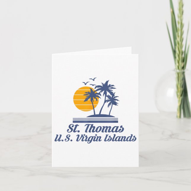 Carte Saint St Thomas Îles Vierges américaines Plage Car (Devant)