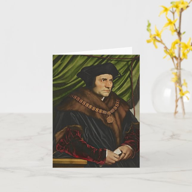 Carte Saint Thomas More personnalisé/vierge  (Fleur jaune)