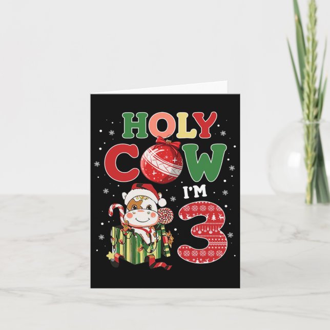 Carte Saint Vache Je suis 3 Anniversaire Garçon 3e Vache (Devant)