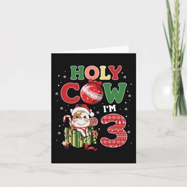 Carte Saint Vache Je suis 3 Anniversaire Garçon 3e Vache (Devant)