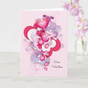 Carte Saint Valentin 2 Coeurs 1 Love Couple's Pretty