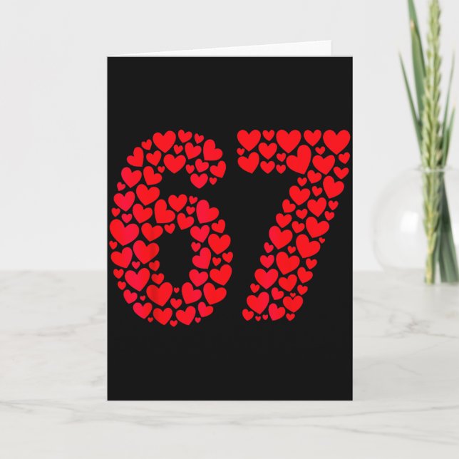 Carte Saint-Valentin 67 Rempli De Cœur Drôle Six Sept (Devant)