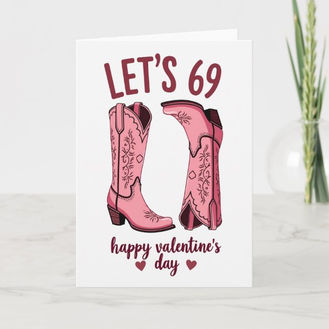 Carte Saint-Valentin 69 Bottes Roses (Devant)