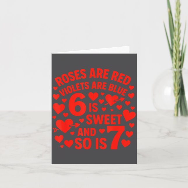 Carte Saint-Valentin 6-7 Amusant 67 Numéro 6-7 6 7 Saint (Devant)