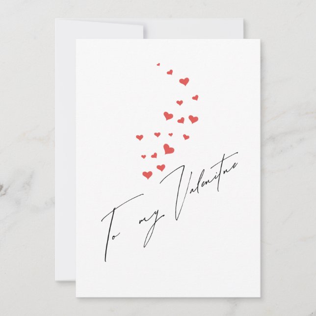 Carte Saint-Valentin à coeurs flottants personnali (Devant)