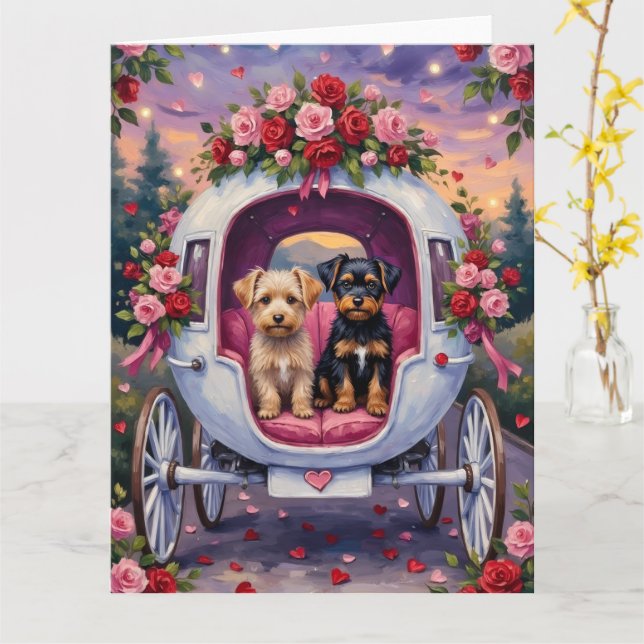 Carte Saint-Valentin Affenpinscher (Fleur jaune)