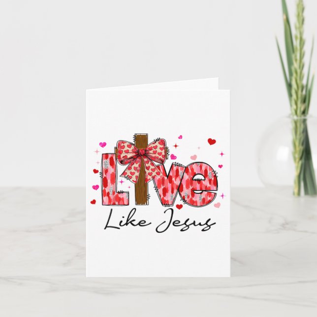 Carte Saint-Valentin Amour comme Jésus Rose Coquette Cro (Devant)
