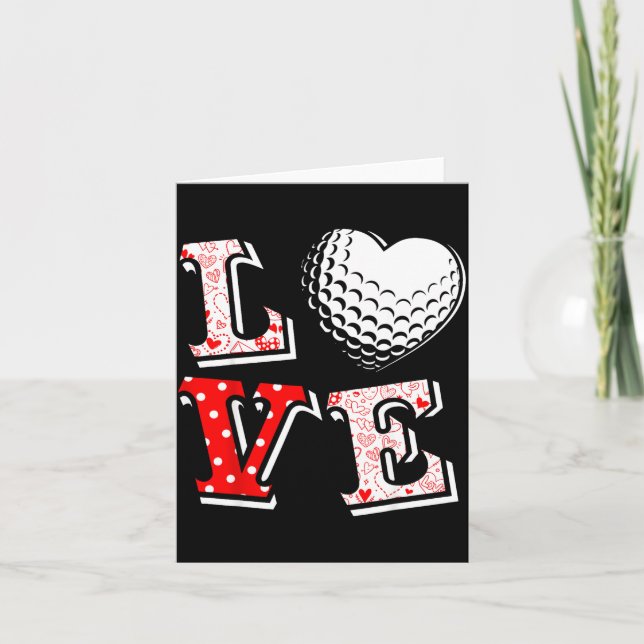 Carte Saint-Valentin Amour Golf Coeur Saint-Valentin Fem (Devant)