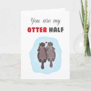 Carte Saint Valentin Amour mignon Romantique Otter Demi