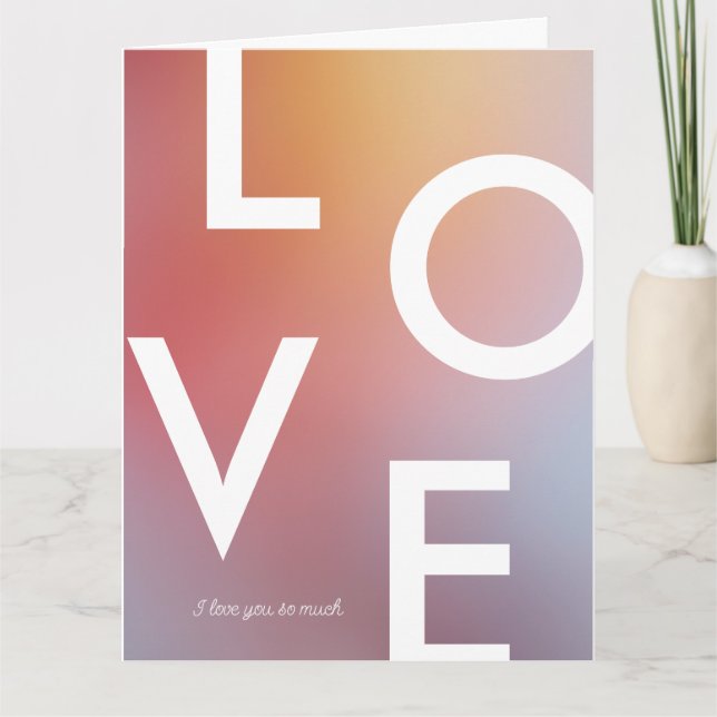 Carte Saint-Valentin Amour Moderne Dégradé Ombré  (Devant)