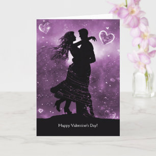Carte Saint Valentin Amour Romance avec couple romantiqu