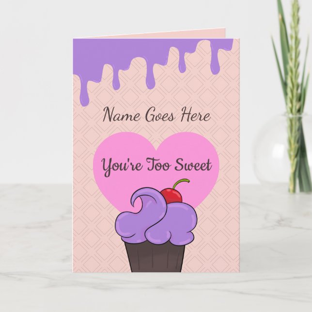 Carte Saint-Valentin Anniversaire Amour Cœurs Sucré Cupc (Devant)