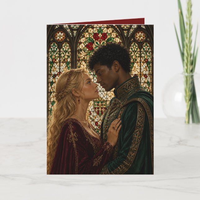 Carte Saint-Valentin anniversaire de couple médiéval  (Devant)