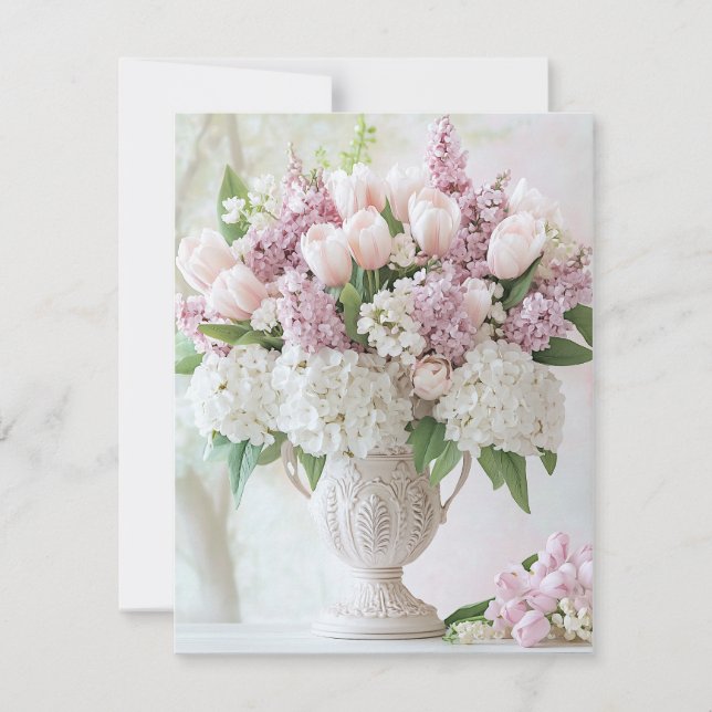 Carte Saint-Valentin au lilas rose romantique et h (Devant)