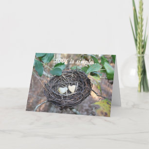 Carte Saint Valentin avec 2 oeufs en forme de coeu
