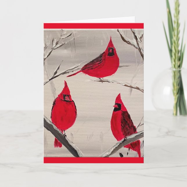 Carte Saint Valentin avec Cardinaux (Devant)