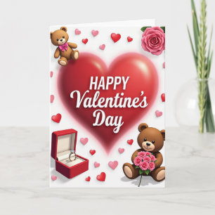 Carte Saint-Valentin avec feuille d'or fausse
