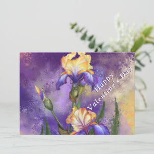Carte Saint Valentin avec Fleurs Iris