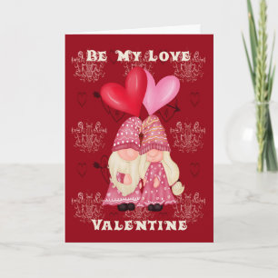 Carte Saint Valentin avec Gnomes en amour