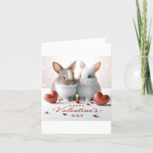 Carte Saint Valentin avec lapins