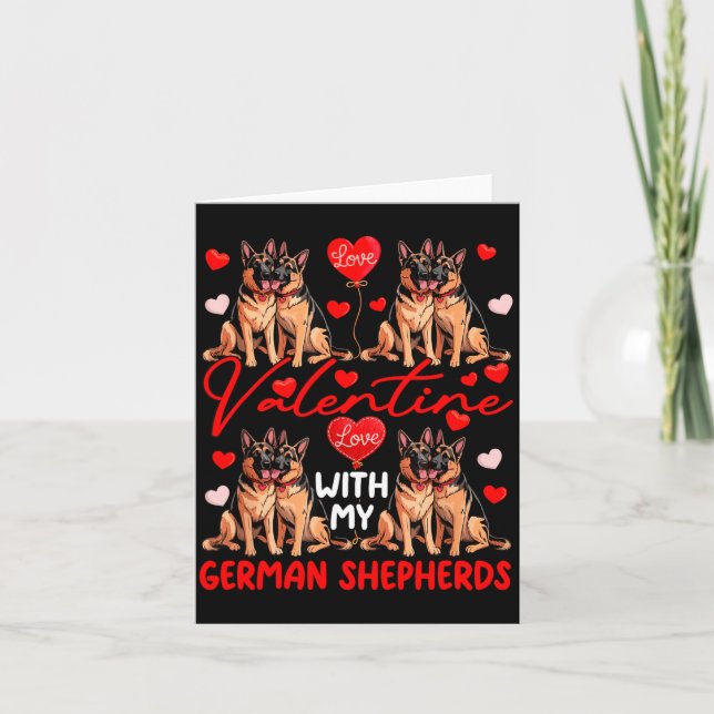 Carte Saint-Valentin avec mes couple de chiens berger al (Devant)