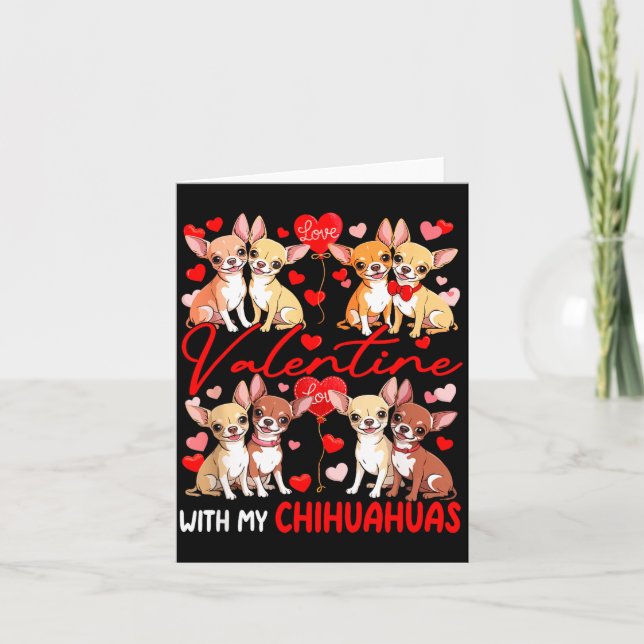 Carte Saint-Valentin Avec Mon Couple De Chihuahuas Costu (Devant)