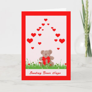 Carte Saint Valentin avec ours et coeur