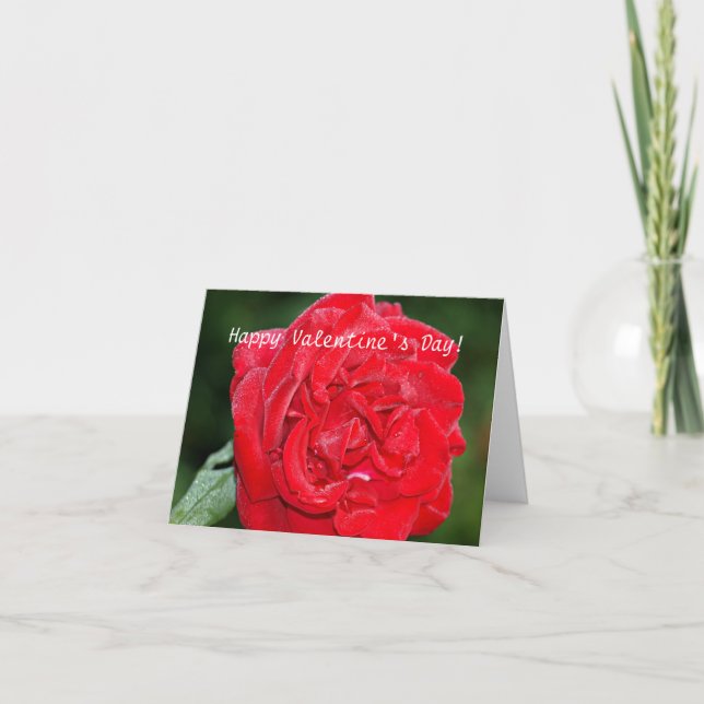 Carte Saint-Valentin avec Rose rouge (Devant)
