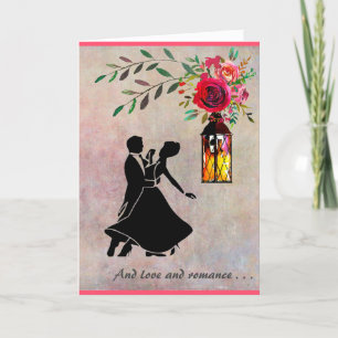 Carte Saint Valentin avec un couple de danses