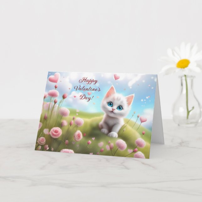 Carte Saint-Valentin avec un mignon bleu teint blanc Kit (Petite plante)