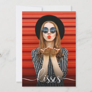 Carte Saint Valentin baisers avec votre Selfie Photo