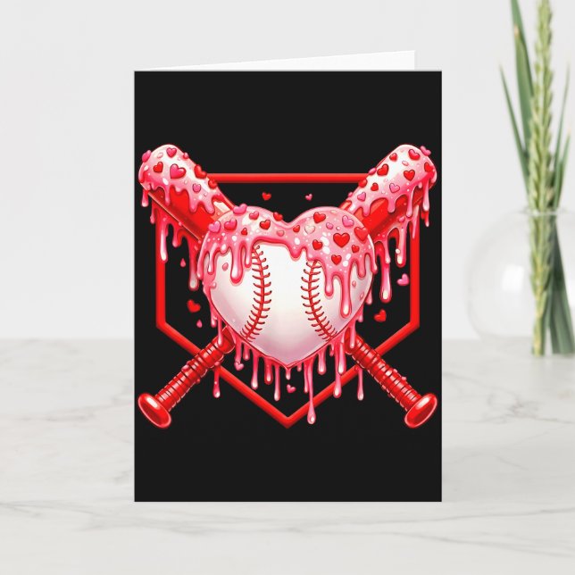 Carte Saint-Valentin Baseball Garçons Crème Glacée Goutt (Devant)