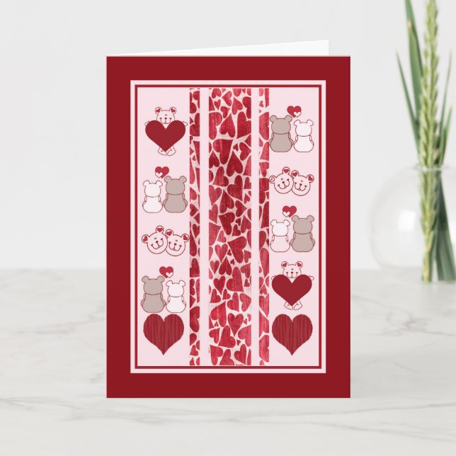 Carte Saint Valentin, Bear Hugs & Kisses (Devant)