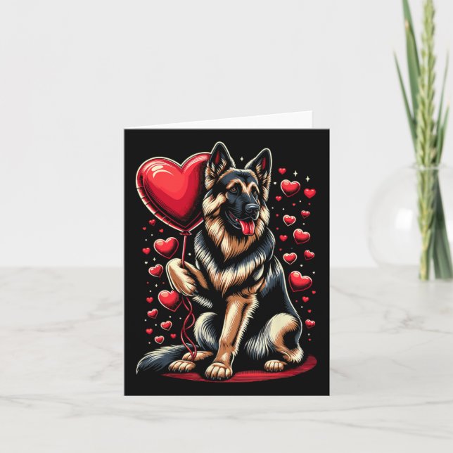 Carte Saint-Valentin Berger Allemand Propriétaire de chi (Devant)