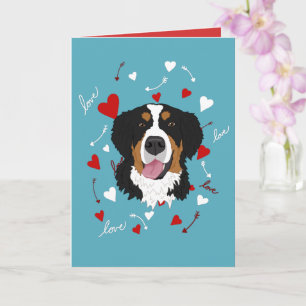 Carte Saint Valentin bernois de chien de montagne