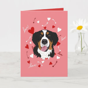 Carte Saint Valentin bernois de chien de montagne