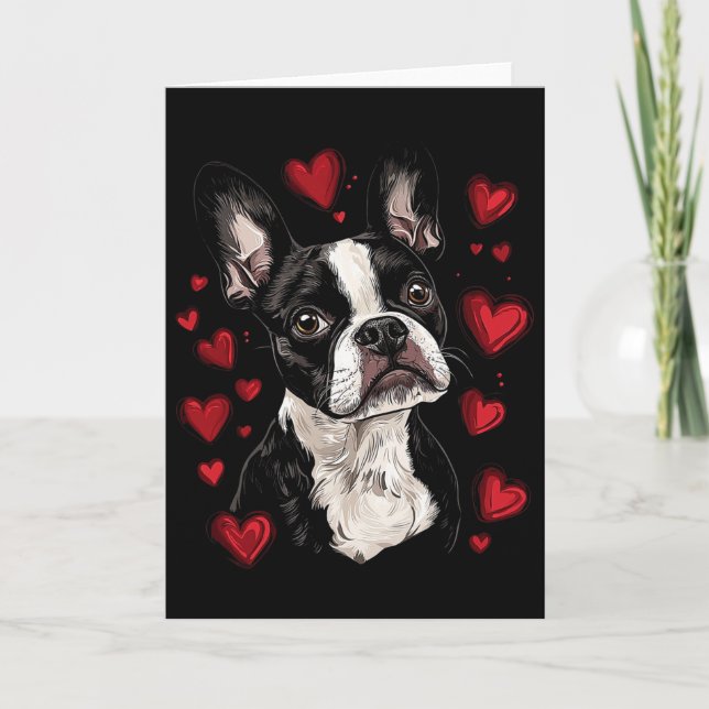 Carte Saint-Valentin Boston Terrier  (Devant)