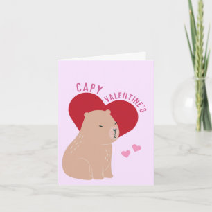 Carte Saint Valentin Capybara Capy Valentine's Card