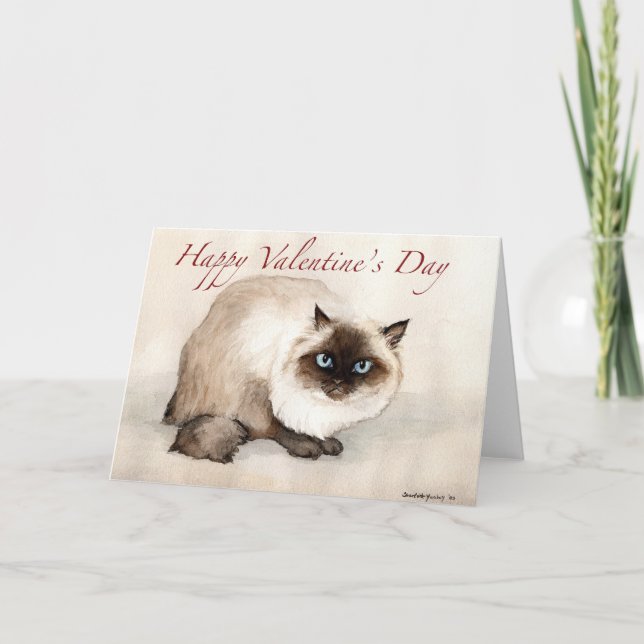 Carte Saint-Valentin "Chat Himalayan" (Devant)
