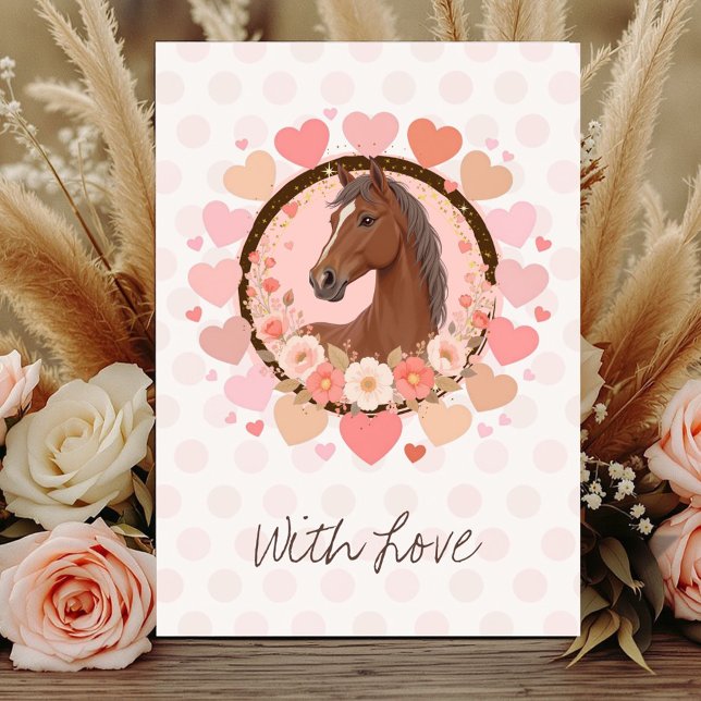 Carte Saint-Valentin Cheval (Celebrate in style with this charming birthday invitation featuring a beautiful horse design. 
)